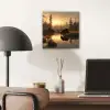 Beer - water - Bos - Ochtendlicht aluminium wit klein -sfeer5