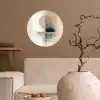 Cirkel - Compositie - Diepte - Beige Wandcirkel behangsticker klein -sfeer1