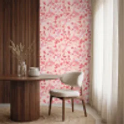 Botanisch - Bloemen - Rood Behang Vinyl klein 1060 -sfeer1