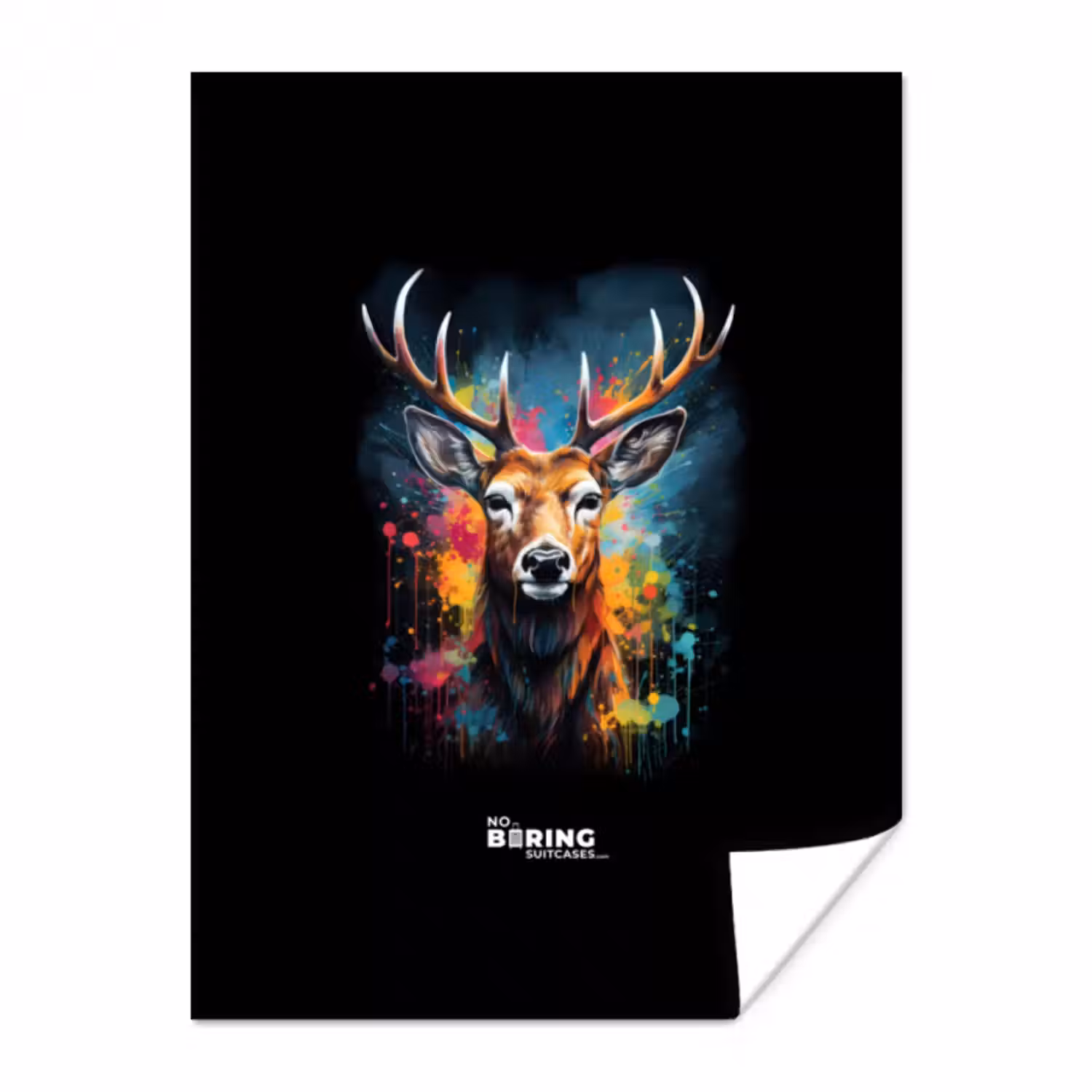 Poster - Hirsch mit Geweih zwischen Graffiti-Spray
