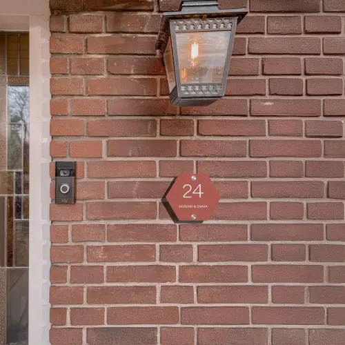 Terracotta - Klassiek Naambord Hexagon klein -sfeer7-hexagon-XS
