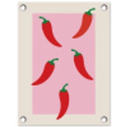 Pepers - Rood - Illustratie tuinposter los doek klein -3d