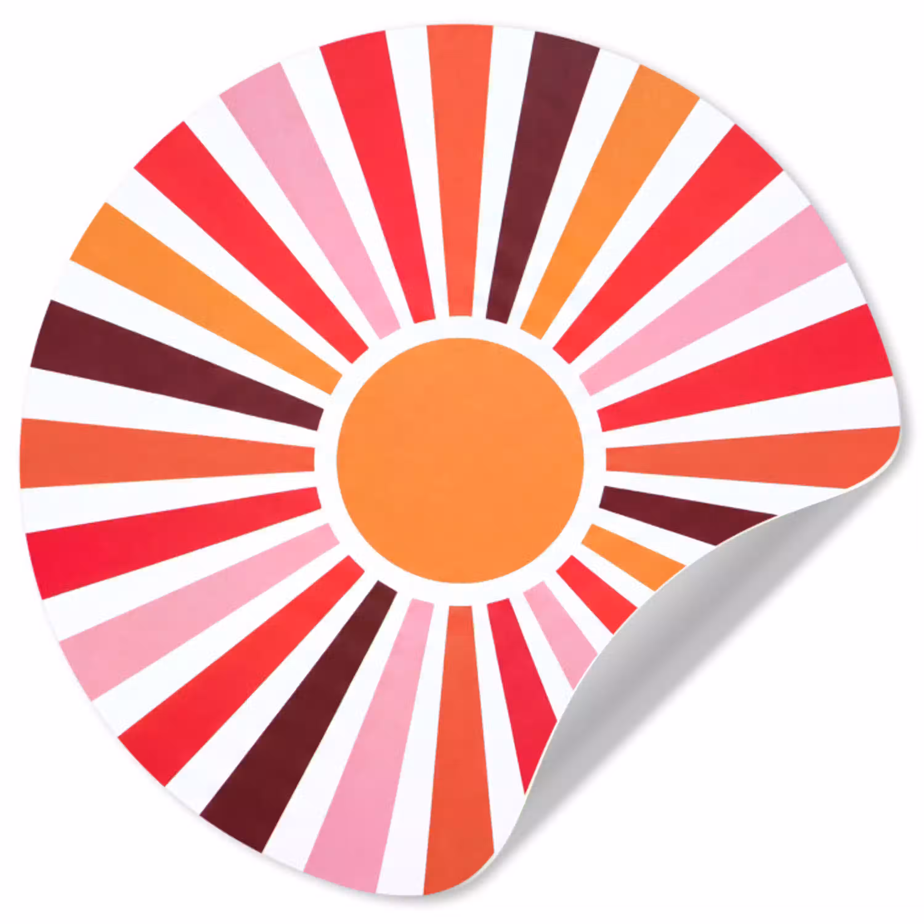 Zon - Stralen - Abstract - Kleurrijk Wandcirkel behangsticker klein -3d