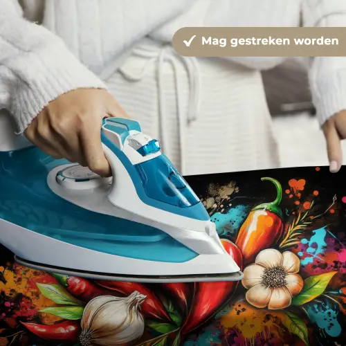 Groente - Peper - Knoflook - Graffiti - Verf - Kleurrijk Wandkleed katoen klein -sfeer9