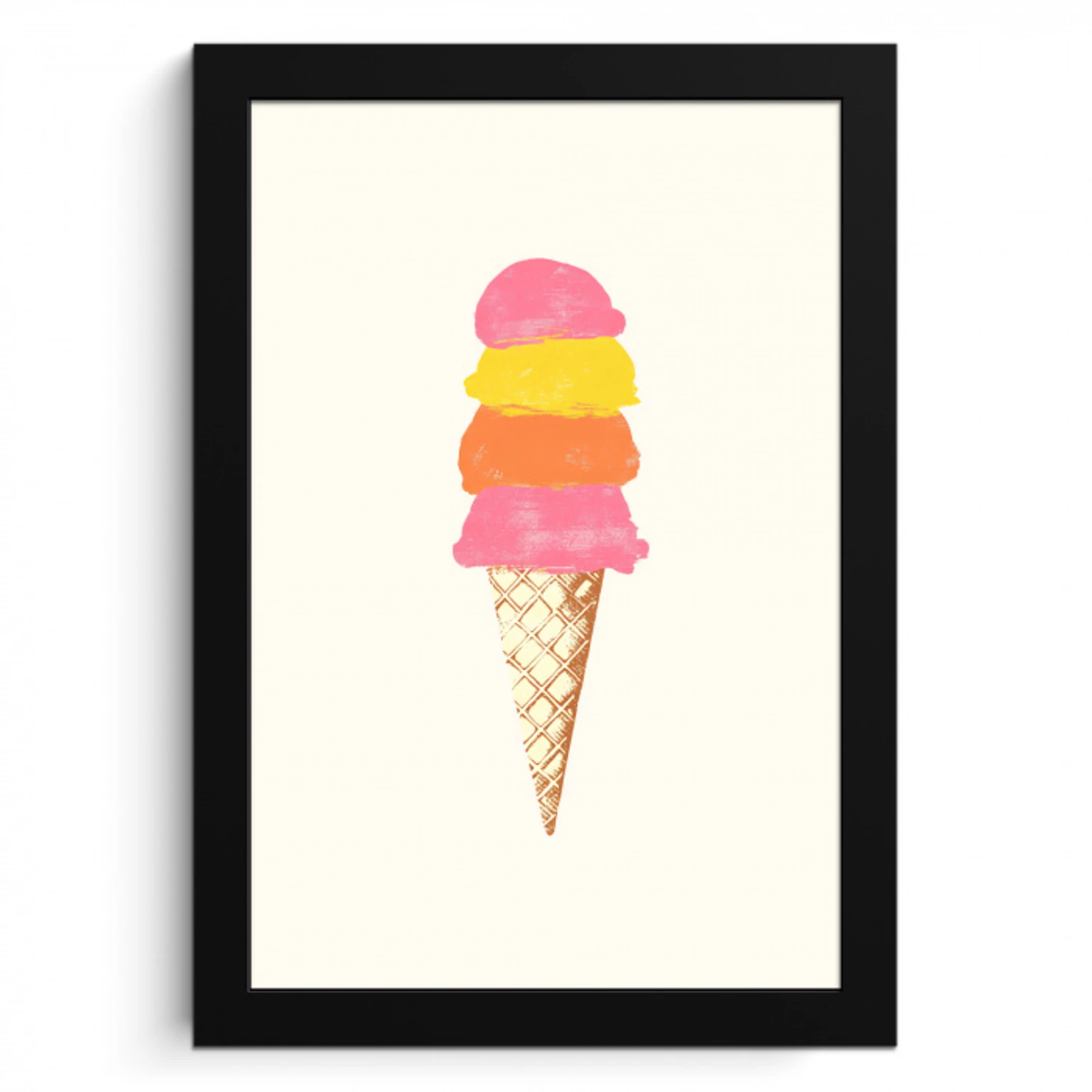 Schepijs - Hoorntje - Illustratie - Minimalistisch KitchenYeah - Keuken - Fotolijst klein -3d