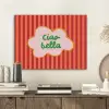 Ciao bella - Tekstwolk - Strepen - Oranje PET vilt klein -sfeer1