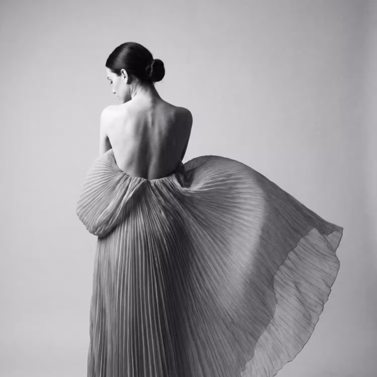 Tapete - Frau - Rücken - Textur - Schwarz - Weiß - Elegant