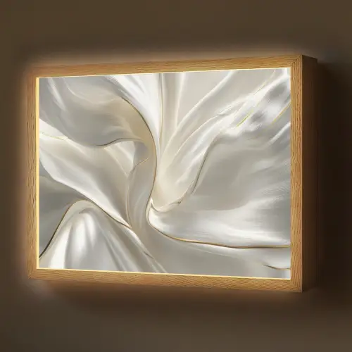 Stof - Plooien - Goud Light Box met batterij (Wandlamp) middel -z3d_website