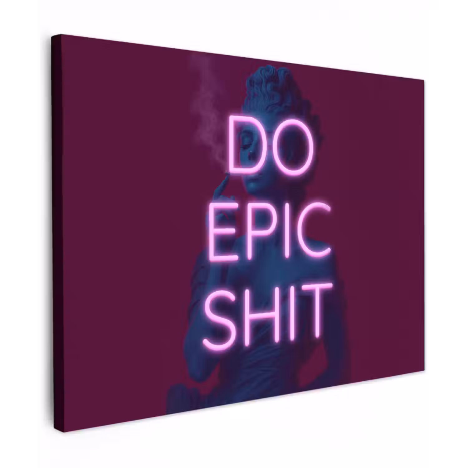 Canvas schilderij - Buste - Neon - LED - Letters