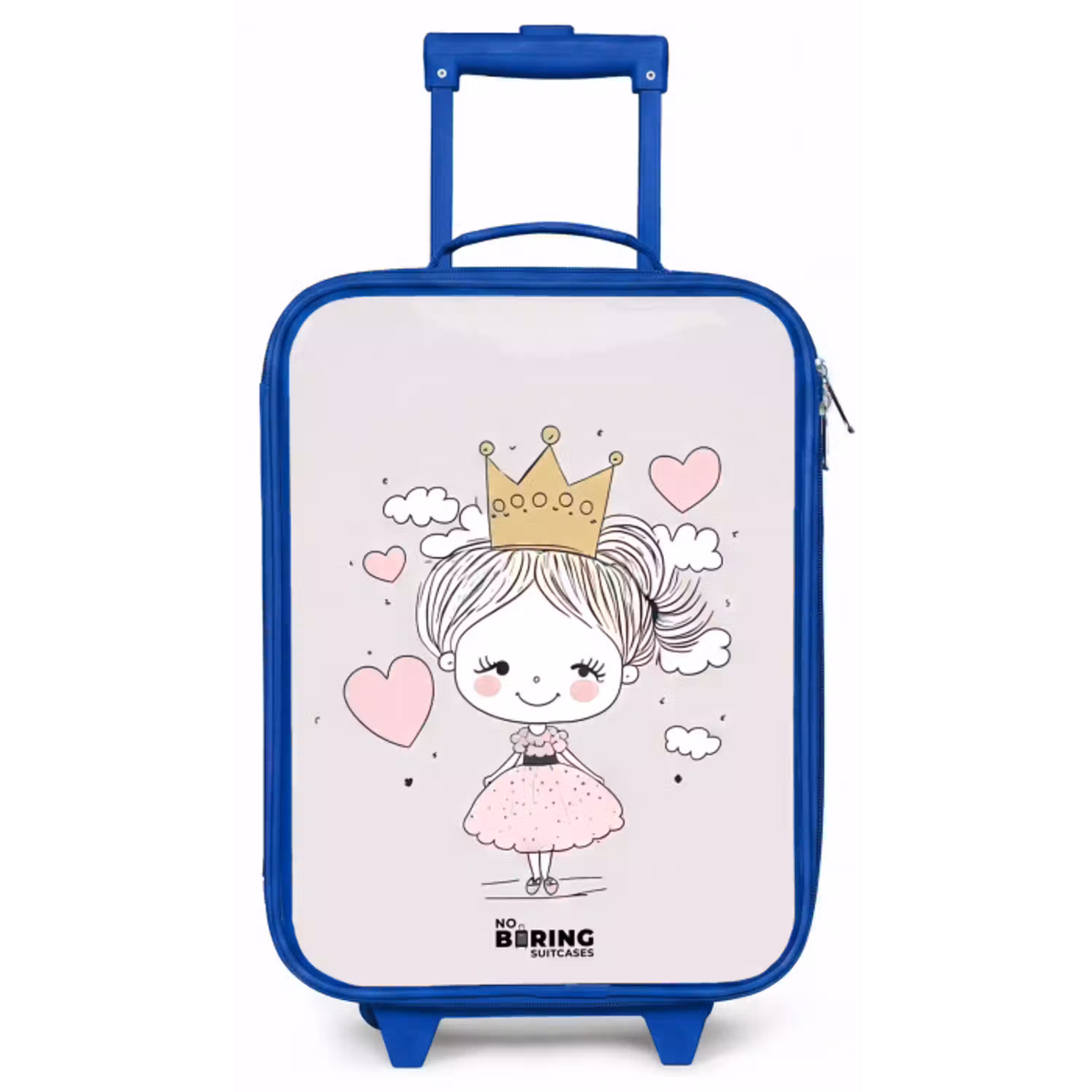Kleine prinses met hartjes Kinderkoffer - Blauw klein -zz3dotto