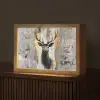 Abstract - Hert - Gewei - Goud Light Box met kabel (Tafellamp) klein -z3d_website