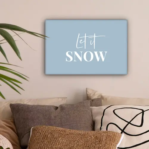 Sneeuw - Winter - Blauw - Let it snow canvas 2cm klein -sfeer1