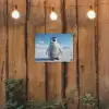 Pinguïn - Sneeuw - Landschap - Wit tuinposter los doek klein -sfeer1