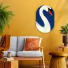 Zwaan - Wit - Snavel - Illustratie Wandcirkel Ovaal Forex klein -sfeer4