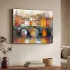 Gracht - Huizen - Kunst - Art Textielframe zwart klein -sfeer3