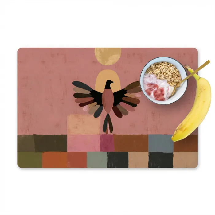 Illustratie - Vogel - Vlakken - Kleurrijk Placemat vinyl groot -zzzproduct_Kitchenyeah-website