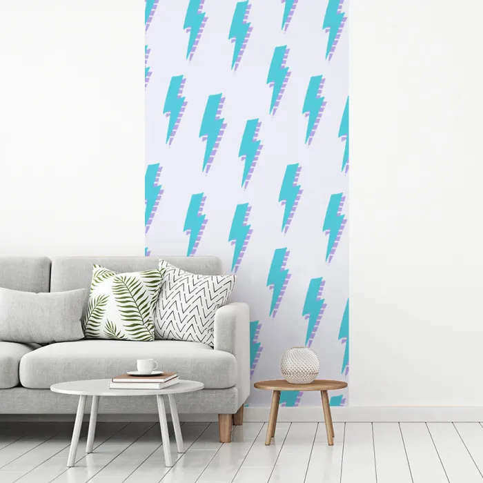 Blauw - Paars - Bliksem fotobehang vinyl groot 64 -woonkamer