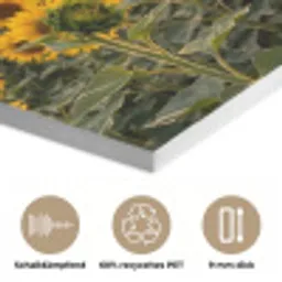 Zonnebloemen - Heuvellandschap - Geel PET vilt klein -closeup_DE
