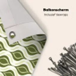 Patroon - Retro - Groen Balkonbeschermer Duitsland klein 596 -closeup_NL