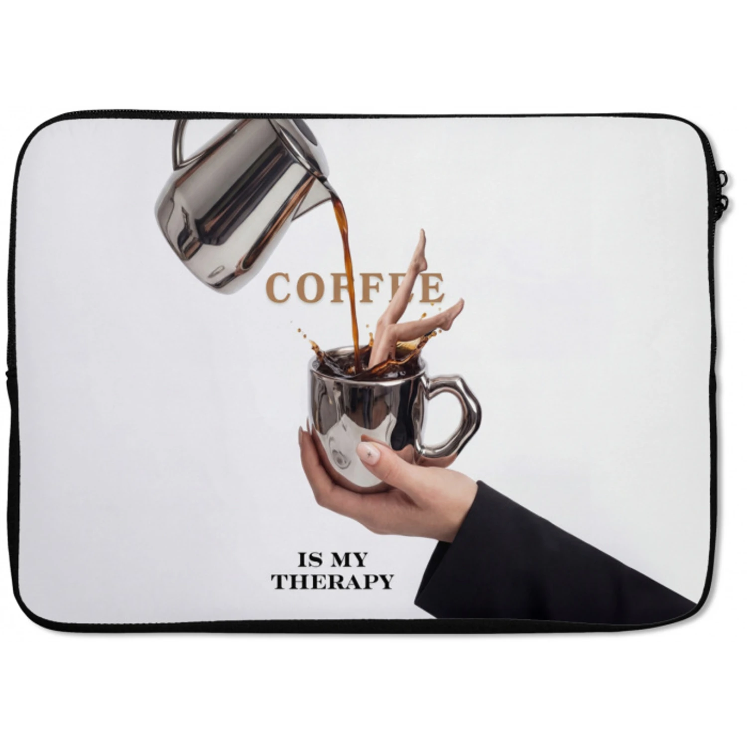 Koffie - Mok - Kan - Therapie laptophoes neopreen klein -zkaufland3dotto