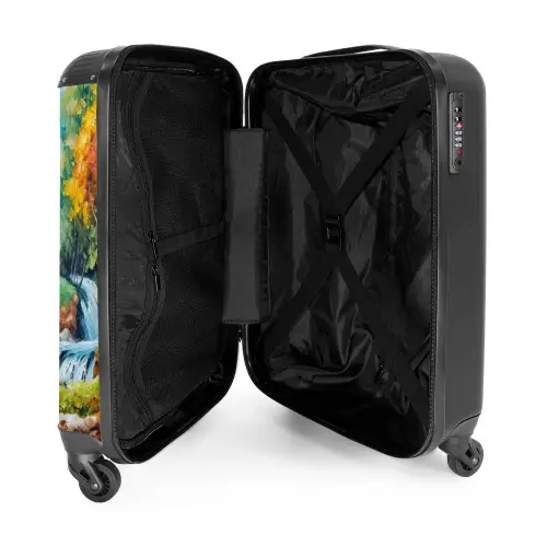 Landschap - Schilderij - Huis - Kunst - Herfst NBS - Handbagage koffer - Kinderen Unisex middel -binnenkant