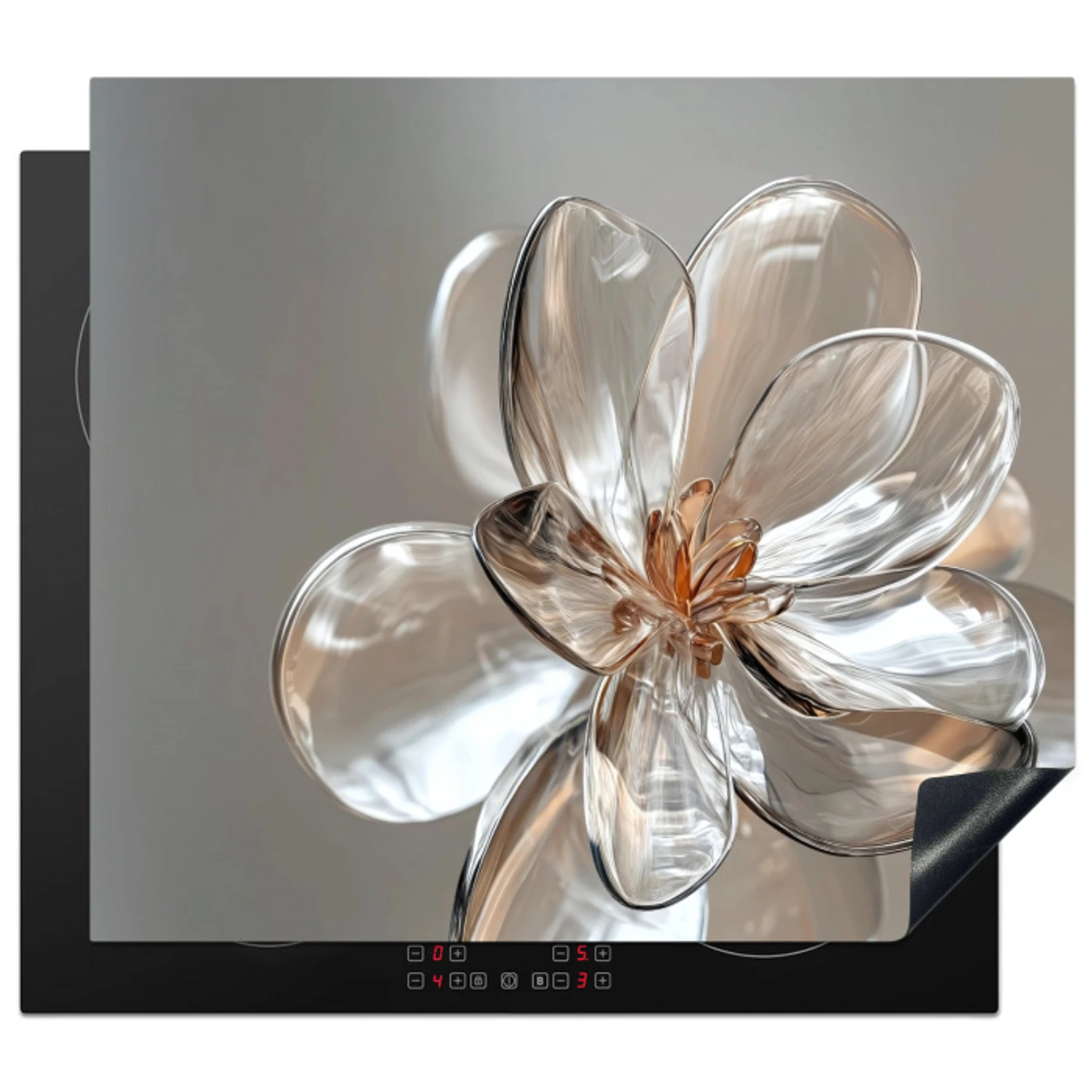 Bloem - Glazen - Doorzichtig Inductie beschermer vinyl 3mm middel -3d