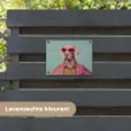 Hond - Overhemd - Bloemen - Bril tuinposter los doek klein -sfeer3