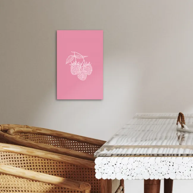 Frambozen - Steel - Getekend - Roze KitchenYeah - Keuken - Canvas klein -sfeer3