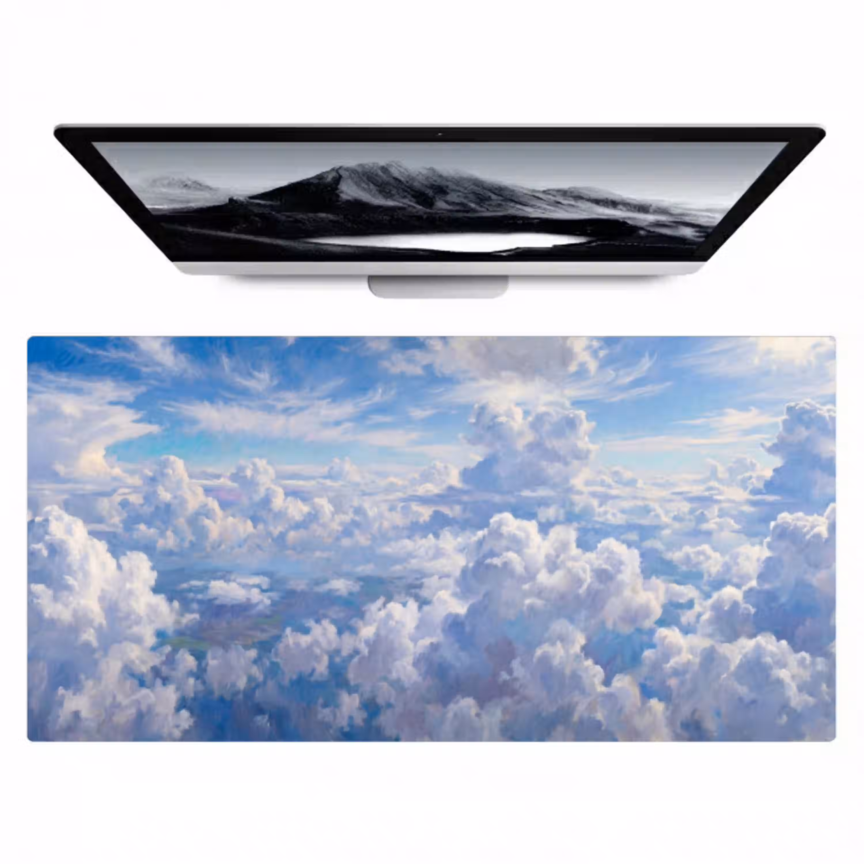 Wolken - Lucht - Natuur - Abstract - Blauw Muismat XXL klein -zzz3d