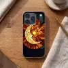 Mozaïek - Glas - Maan - Donkerblauw Telefoonhoesje iPhone 17 Pro klein -sfeer1
