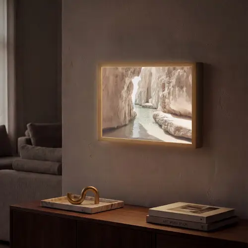 Rotsen - Zee - Zand - Kloof Light Box met batterij (Wandlamp) middel -sfeer1