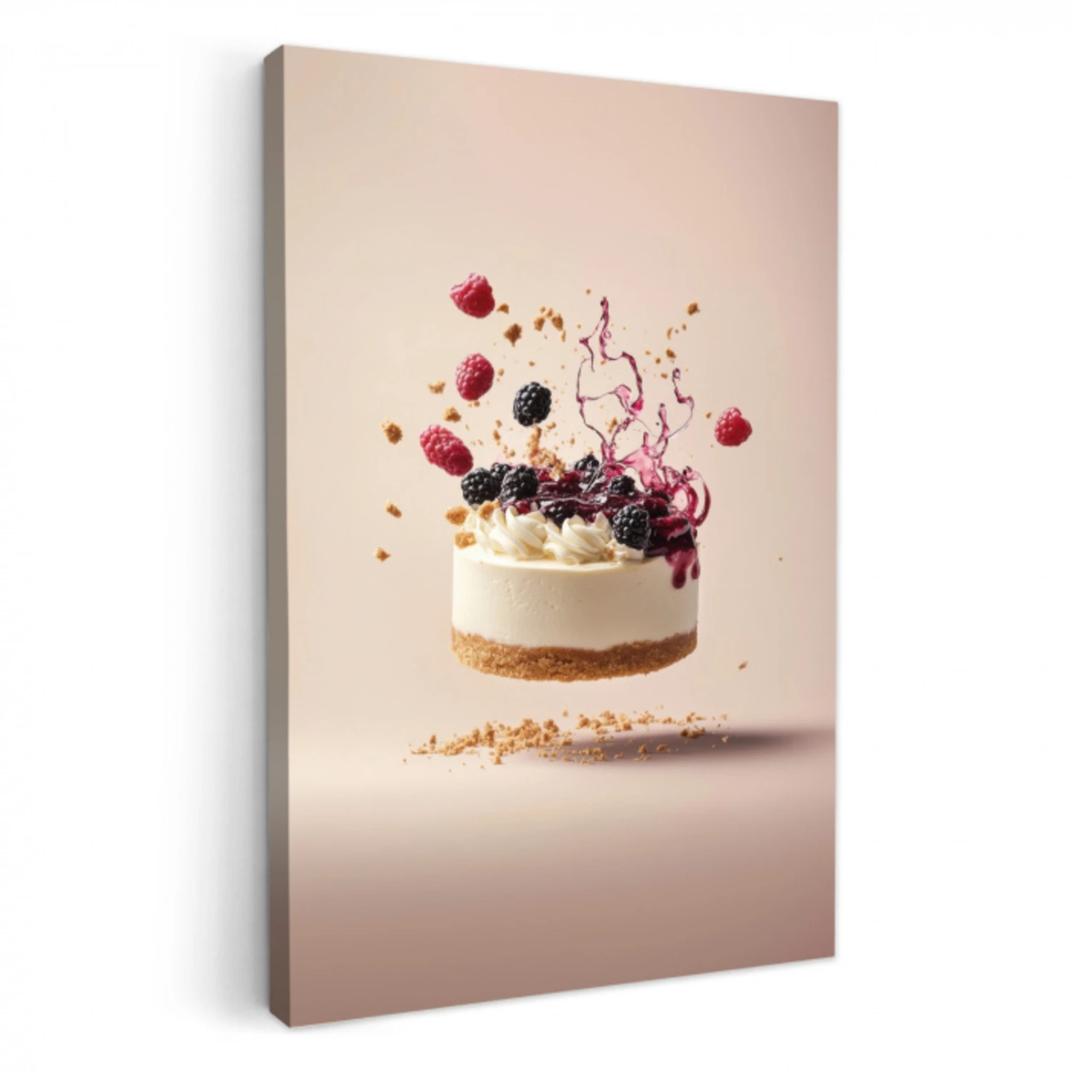 Cheesecake - Eten - Roze - Taart KitchenYeah - Keuken - Canvas klein -3d
