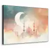 Moskee - Kleurrijke wolken - Arabisch - Ramadan - Islamitische Textielframe zwart klein -3d