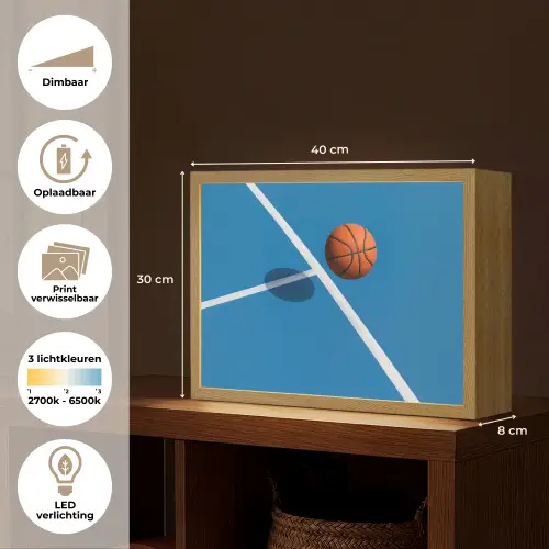 Basket - Bal - Blauw - Zwevend Light Box met batterij (Wandlamp) middel -USP_websiteoverzichtNL