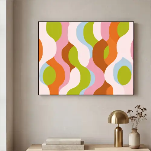 Abstract - Vormen - Roze Textielframe zwart klein -sfeer2