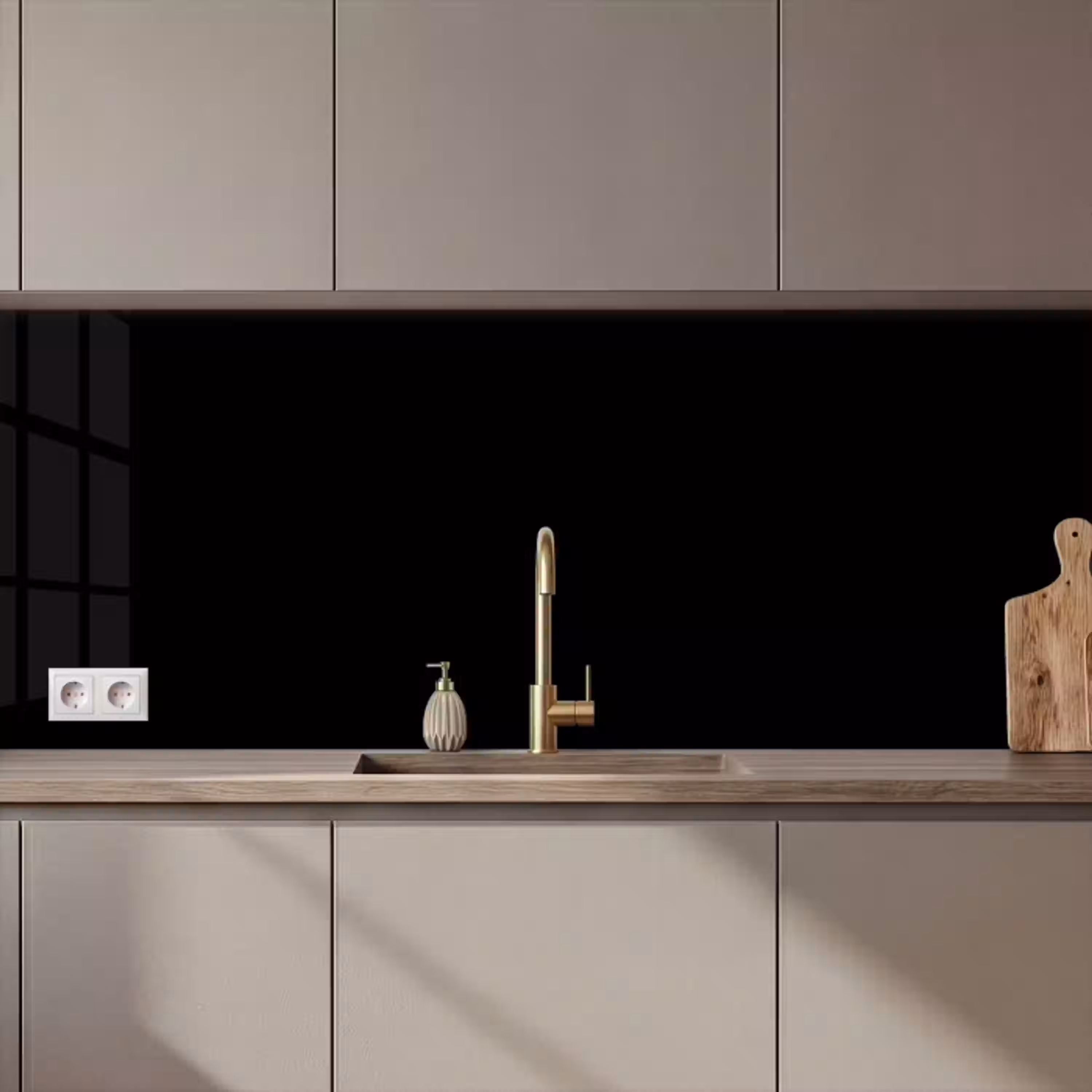 Zwart - Effen kleur keuken achterwand 2 middel 871 zz_3dshopping