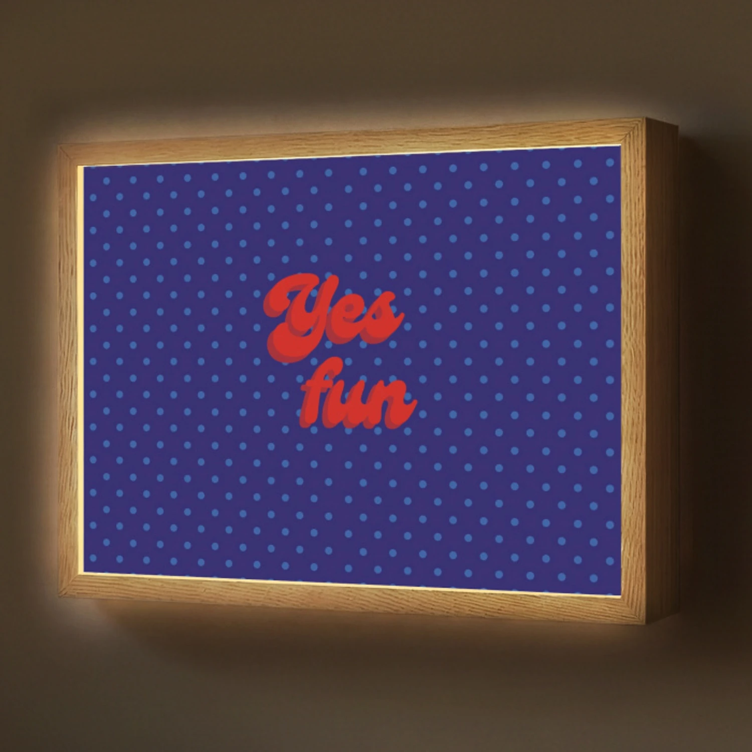 Yes fun - Rood - Blauw - Stippen Light Box met batterij (Wandlamp) middel -z3d_website