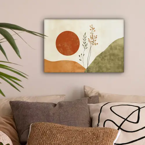 Zon - Abstract - Takken - Oranje canvas 2cm klein -sfeer1