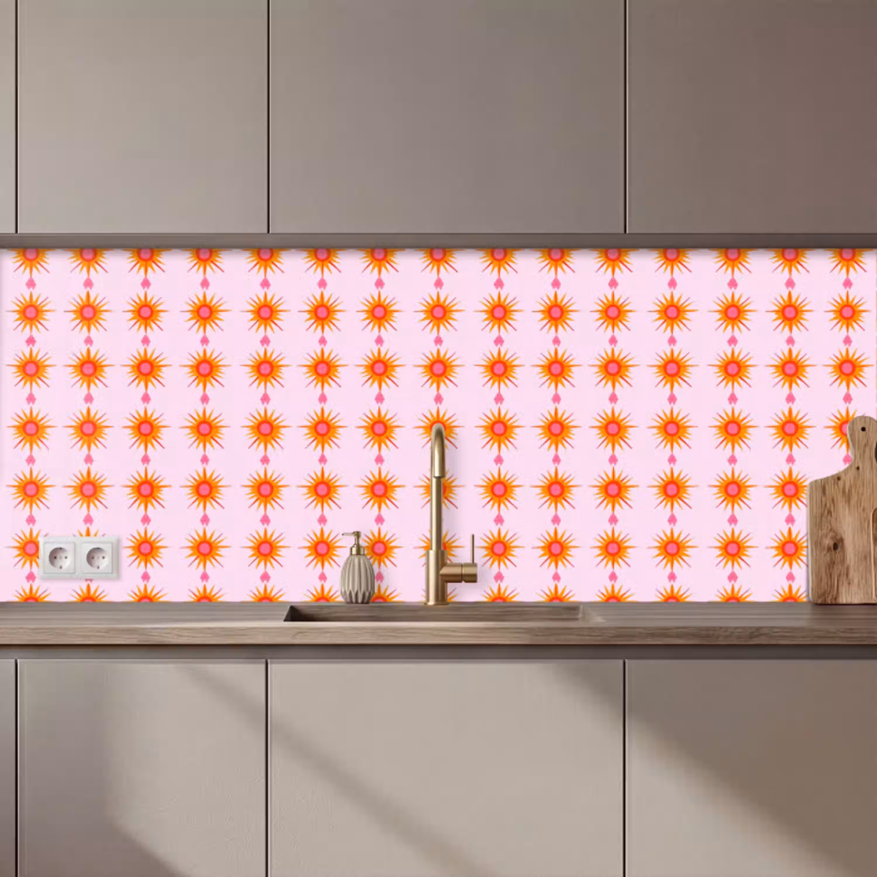Zon - Motief - Roze keuken achterwand 2 middel 871 zz_3dshopping