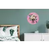 Bloemen - Quote - Kaartje - Kleurrijk Wandcirkel aluminium klein -slaapkamer