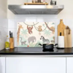 Jungle - Dieren - Groen Inductie beschemer met haakjes klein -sfeer2