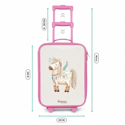 Bohemian paard in beige tinten Kinderkoffer - Roze klein -productfoto_formaten