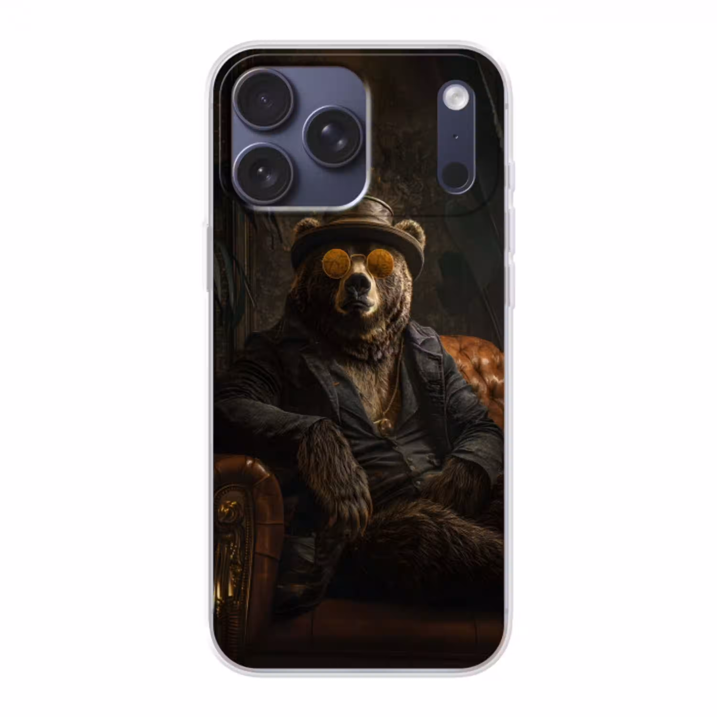 Beer - Bruin - Pak - Hoed Telefoonhoesje iPhone 17 Pro Max klein -3d