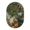 Stilleven met bloemen - Schilderij van Jan van Huysum Wandcirkel Ovaal Forex klein -3d