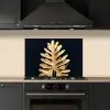 Bladeren - Herfst - Goud - Zwart - Natuur - Luxe keuken achterwand spatscherm klein -sfeer1