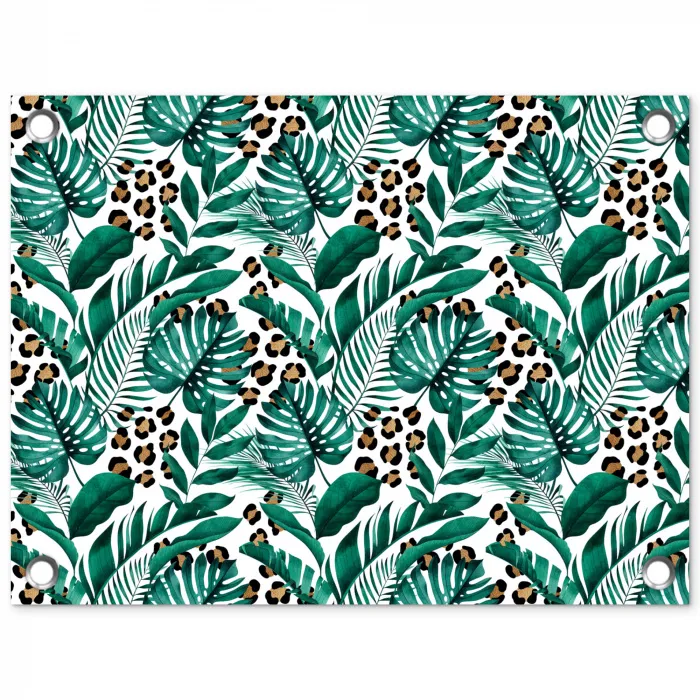 Panterprint - Bladeren - Jungle tuinposter los doek klein -3d