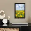 Zonnebloemen - Bloemen - Wolken - Natuur - Geel - Landschap fotolijst zwart zonder passe partout klein -sfeer1