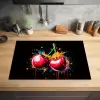 Kersen - Fruit - Graffiti - Verf - Abstract - Modern - Kleurrijk Inductie beschermer vinyl 3mm klein -sfeer5