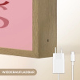 Love - Roze - Spiegeling Light Box met batterij (Wandlamp) middel -USP_websiteoplaadbaarDE