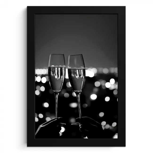 Bubbels - Proosten - Champagneglazen - Stadslichten KitchenYeah - Keuken - Fotolijst klein -3d